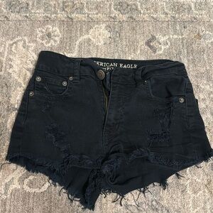 Retro black Jean shorts ripped